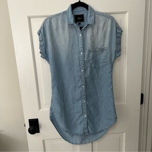 Rails Chambray Short Sleeve Button Down Shirt Dress Mini - XSmall - Preowned